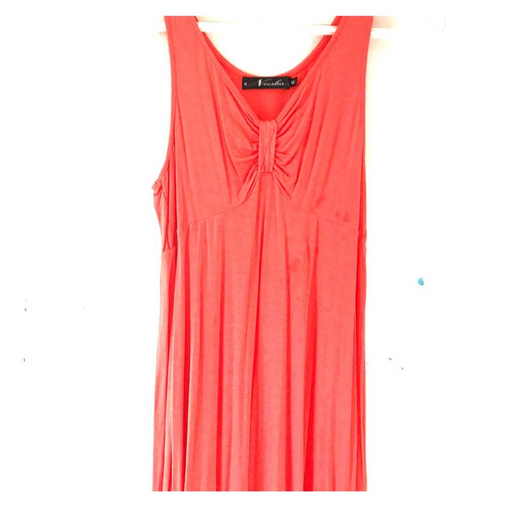 Salmon colored maxi dress